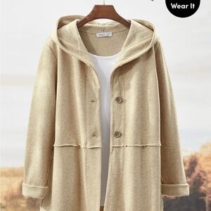 Coldwater Creek Beige Hooded Cape